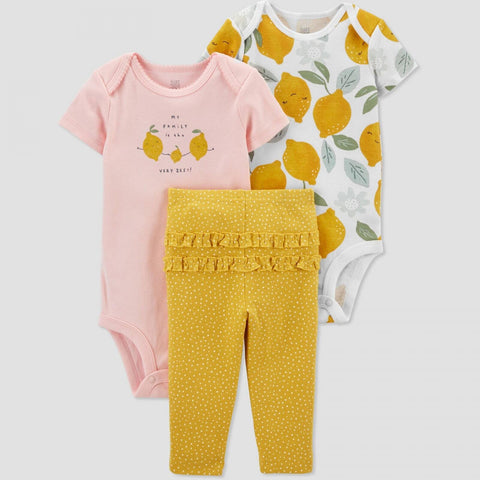 Just One You Made By Carter's Baby Girls' Lemon Top & Bottom Set