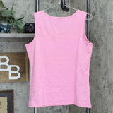 NWT Denim & Co. Eyelet Button Front Shirt and Tank Set. A351579 Large
