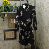 A New Day Women's Floral Print Long Sleeve Collared Shirtdress. 562592