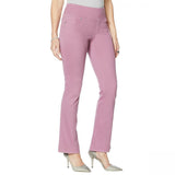 DG2 by Diane Gilman Women's Petite Stretch Knit Twill Boot Cut Jeggings