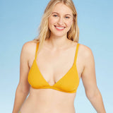 Shade & Shore Women's Ribbed Triangle Bikini Top