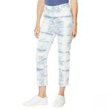 DG2 by Diane Gilman Petite Classic Stretch Tie Dye Straight Cropped Jeans