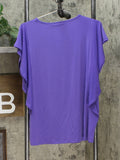 IMAN Women's Boho Chic Flutter Sleeve Top With Necklace