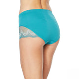 Rhonda Shear Women's 2 Pack Seamless Lace Trimmed Brief Panties