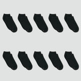 Hanes Women's 10pk Pairs Cushioned Low Cut Socks Black 5-9