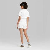 Wild Fable Women's Short Sleeve Zip Front Utility Romper