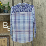 Sheryl Crow Women's Button Front Printed Plaid Shirt