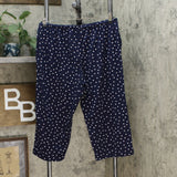 Jane and Bleecker Women's Knit Capri Pajama Sleep Pants Navy Large