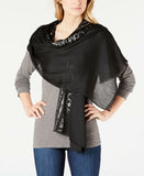 Calvin Klein Women's Metallic Logo Printed Rectangle Scarf