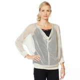 Vanessa Williams Women's Plus Size Easy Chic Mesh Stitch Top