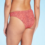 Shade & Shore Women's Snake Print High Leg Extra Cheeky Bikini Bottom