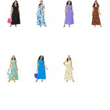 IMAN Women's Plus Size Boho Chic Jersey Knit Maxi Dress With Head Wrap