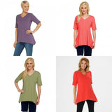 Denim & Co. Women's Perfect Jersey V-neck Trapeze Hem Knit Top