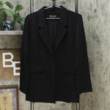 DG2 by Diane Gilman Women's Stretch Knit Ponte Blazer Black Large