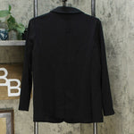 DG2 by Diane Gilman Women's Ponte Knit Boyfriend Blazer Jacket Black Small