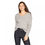 Knox Rose Women's V-Neck Pullover Sweater With Back Detail