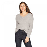 Knox Rose Women's V-Neck Pullover Sweater With Back Detail