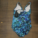 Aqua Green Women's Waist Detail Over the Shoulder One Piece Swimsuit