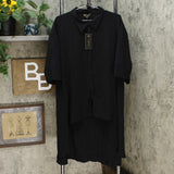 DG2 by Diane Gilman Women's Plus Size Drama Button Front Hi-Low Blouse