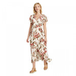 Xhilaration Women's Floral Print Short Sleeve Maxi Wrap Dress