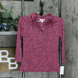 Charter Club Petite Half Button Placket Heart Print Shirt