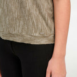 DKNY Jeans Women's Marled Knit Dolman Half Sleeve Top