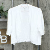 Isaac Mizrahi Live! Elbow-Sleeve Cropped Cardigan Sweater White XL