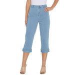 Joan Rivers Petite Stretch Denim Cropped Jeans With Cuffs