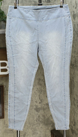 G by Giuliana 4-Way Stretch Denim Leggings Light Wash Plus 18W