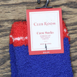Club Room Cozy Holiday Reindeer Dog Christmas Bulldog Crew Socks Blue One Size