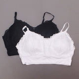 Rhonda Shear 2 Pack Lace Leisure Bras With Removable Pads Black/ White 2X