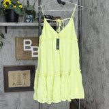 Wild Fable Womens Floral Print Sleeveless Tiered Swing Dress 51645A0001 Yellow L