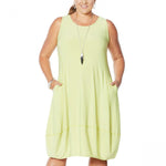 MarlaWynne Women's Petite Matte Jersey Sleeveless Dress With Pockets