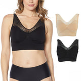 Rhonda Shear Women's 2 Pack Seamless Ahh Bras Black / Nude XL