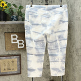 DG2 by Diane Gilman Tie Dye Straight Cropped Jeans Chambray Plus 18W