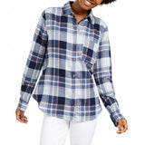 NWT Polly & Esther Juniors' Plaid Button Up Utility Shirt. PW22984MC S M