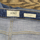 LOGO by Lori Goldstein Plus Size Crosshatch Crop Straight Leg Jeans