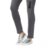 DG2 by Diane Gilman Embellished Distressed Anniversary Jeans Gray 10