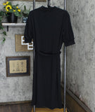 Who What Wear Women's Short Sleeve High Neck Rib Trim A-Line Midi Dress WD-800-2