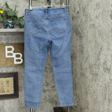 Martha Stewart Women's Patchwork 5 Pocket Ankle Jeans Mid Blue 10