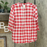 Joan Rivers Classics Collection Women's Buffalo Check 3/4 Sleeve Tunic Top