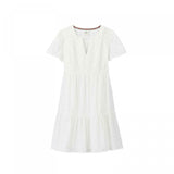 Knox Rose Women's Eyelet Short Sleeve Knee Length Swing Dress