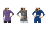 IMAN Women's Global Chic Luxury Resort 3/4-Sleeve Keyhole Tunic Top