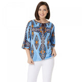 Belle by Kim Gravel Women's Boho Tie-Front Blouse With Tassel