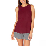 Jane and Bleecker Women's 3 Pack Lounge Tank Tops Plum / Oatmeal / Blue Medium