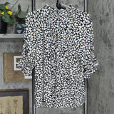 Who What Wear Women's Printed Elbow Sleeve High Neck Popover Blouse 78421912