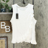 DG2 by Diane Gilman Women's Plus Size Ruffle Tank Top