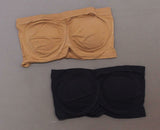 Rhonda Shear LOT OF 2 Underwire Bandeau Bra Removable Pads Black/Caramel 1X