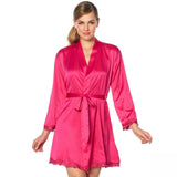 NEW Rhonda Shear Women's Satin And Lace Robe. 632755-NEW Medium