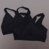 Yummie 2 Pack Cross Back Wireless Bras With Removable Pads Black/ Black L/XL